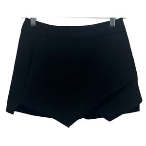 Aqua Asymmetrical Mini Skort Skirt, Shorts Side Pockets Black Womens Size S NWOT